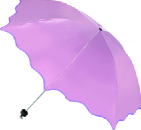 全遮光浅色变色闪光黑胶 三折晴雨伞